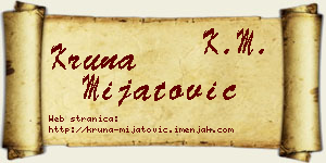 Kruna Mijatović vizit kartica